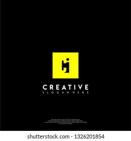 abstract geometric elegant rectangular square CI logo letters design concept in shadow shape