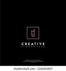 abstract geometric elegant rectangular square CI logo letters design concept in shadow shape