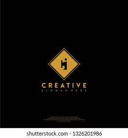 abstract geometric elegant rectangular square CI logo letters design concept in shadow shape