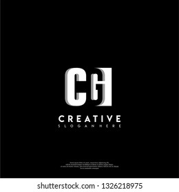 abstract geometric elegant rectangular square CG logo letters design concept in shadow shape