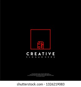 abstract geometric elegant rectangular square CG logo letters design concept in shadow shape