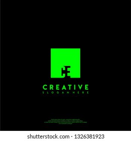 abstract geometric elegant rectangular square CE logo letters design concept in shadow shape