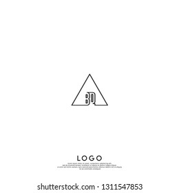 abstract geometric elegant shape BQ logo letters design concept in shadow texture
