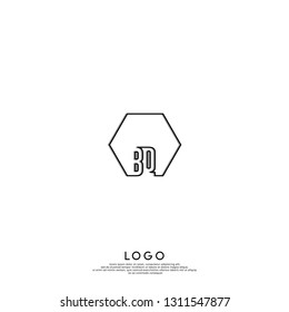 abstract geometric elegant shape BQ logo letters design concept in shadow texture