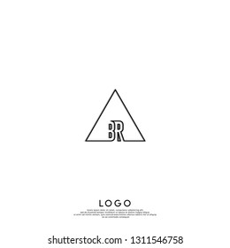 abstract geometric elegant shape BR logo letters design concept in shadow texture