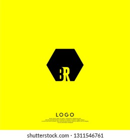 abstract geometric elegant shape BR logo letters design concept in shadow texture
