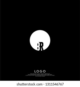 abstract geometric elegant shape BR logo letters design concept in shadow texture