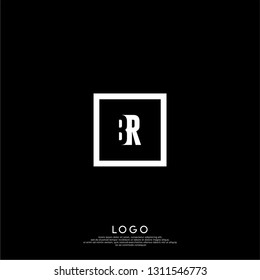 abstract geometric elegant shape BR logo letters design concept in shadow texture