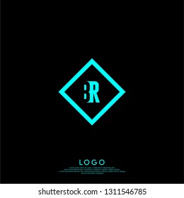 abstract geometric elegant shape BR logo letters design concept in shadow texture