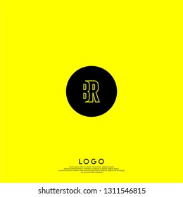 abstract geometric elegant shape BR logo letters design concept in shadow texture