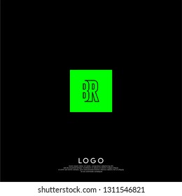 abstract geometric elegant shape BR logo letters design concept in shadow texture