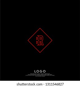 abstract geometric elegant shape BR logo letters design concept in shadow texture