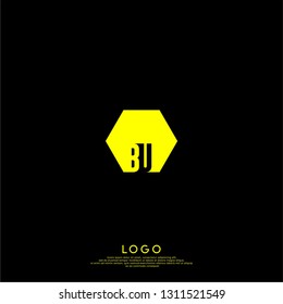 abstract geometric elegant shape BU logo letters design concept in shadow shape
