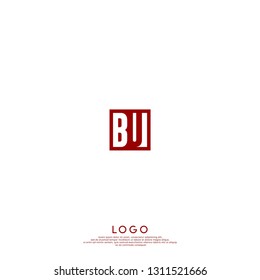 abstract geometric elegant shape BU logo letters design concept in shadow shape