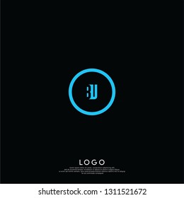 abstract geometric elegant shape BU logo letters design concept in shadow shape