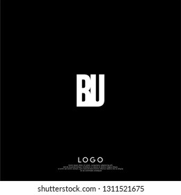 abstract geometric elegant shape BU logo letters design concept in shadow shape