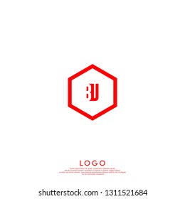 abstract geometric elegant shape BU logo letters design concept in shadow shape