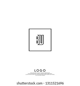 abstract geometric elegant shape BU logo letters design concept in shadow shape