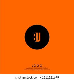abstract geometric elegant shape BU logo letters design concept in shadow shape