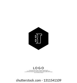 abstract geometric elegant shape BU logo letters design concept in shadow texture