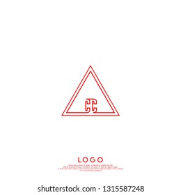abstract geometric elegant triangle CC logo letters design concept in shadow shape