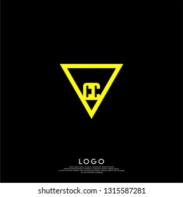 abstract geometric elegant triangle CC logo letters design concept in shadow shape