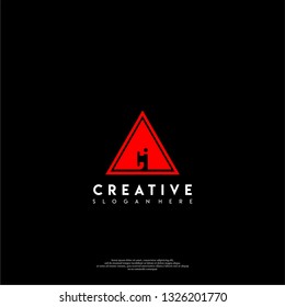 abstract geometric elegant triangle CI logo letters design concept in shadow shape