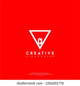 abstract geometric elegant triangle CI logo letters design concept in shadow shape