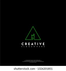 abstract geometric elegant triangle CI logo letters design concept in shadow shape