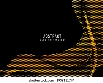 Abstract geometric elegant yellow halftone design background vector