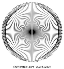 abstract geometric element.
Abstract circular element, radial lines shape. Geometric element.