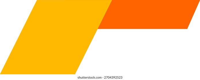 Abstract geometric element, flat design arrow shape, orange and yellow, modern graphic banner.