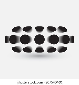 Abstract geometric element for graphic design, black circles, vector illustration