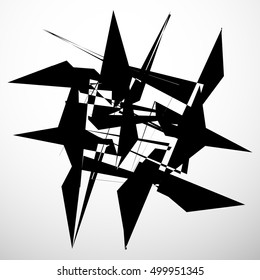 Abstract geometric element isolated. Random chaotic shape