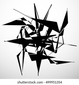 Abstract geometric element isolated. Random chaotic shape