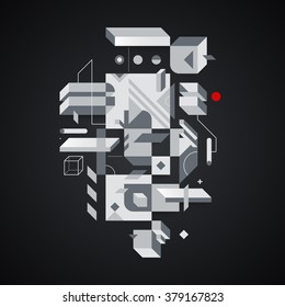Abstract geometric element on black background.
