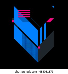 Abstract geometric element on dark background. Useful as CD cover, print or poster.