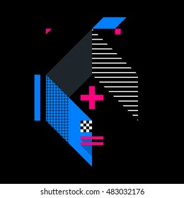 Abstract geometric element on dark background. Useful as CD cover, print or poster.