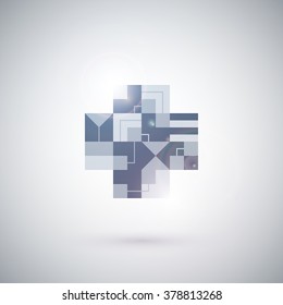 Abstract geometric element on white background.