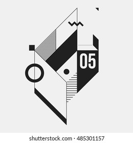 Abstract geometric element on white background. Useful as CD cover, print or poster.