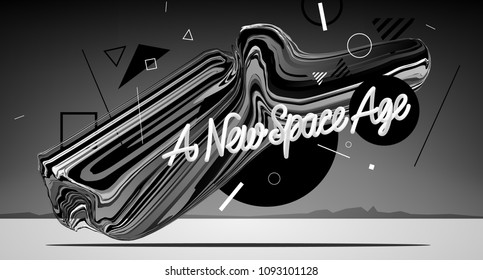 Abstract geometric elements background, extraterrestrial desert landscape. Eps10 vector design
