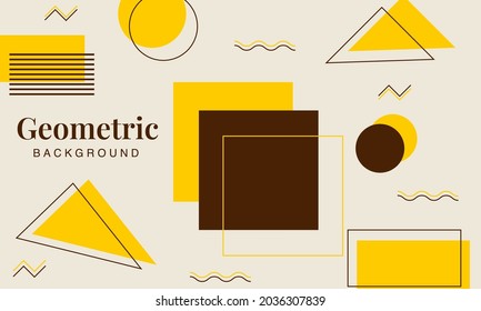 Abstract geometric elements memphis retro background. Modern minimal trendy design template. Can use for banner, poster, card, or flyer.