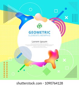 Abstract Geometric elements memphis styles trendy. Modern design poster, cover, card. Vector illustration