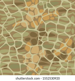 Abstract geometric elements seamless pattern. Rounded pentagonal grid foam form on stripes and ovals shapes. Grid mesh web structure  Hand-drawn strokes, paving stone forms. smooth Irregular blocks.