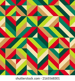 Abstract geometric elements seamless pattern design for Christmas and new year background.