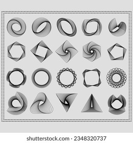 Abstract geometric elements set vector. adobe illustrator.