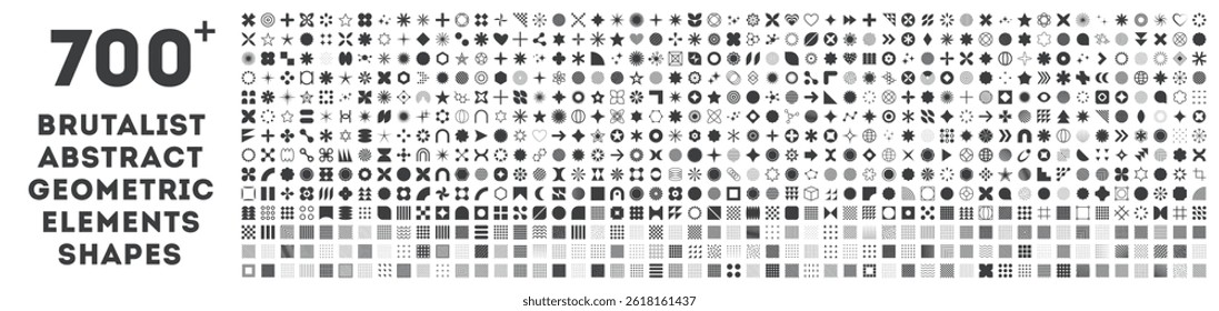 Abstract geometric elements shapes. Memphis design, retro elements for web, vintage, advertisement, commercial banner, poster, leaflet, billboard, sale. Collection trendy halftone vector.