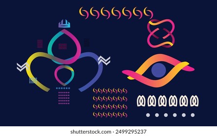 Abstract  geometric elements, shapes and symbols , Vector shapes
