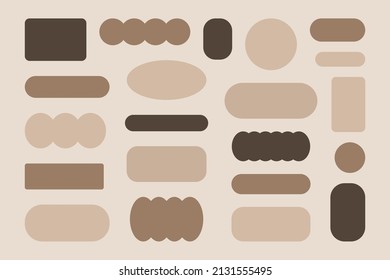 Abstract Geometric Elements and Shapes in Trendy Minimalist Style. Vector Banners for Creating Packaging, Website, Social Media Post and Stories