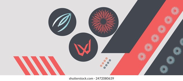 Abstract  geometric elements, shapes and Vector shapes